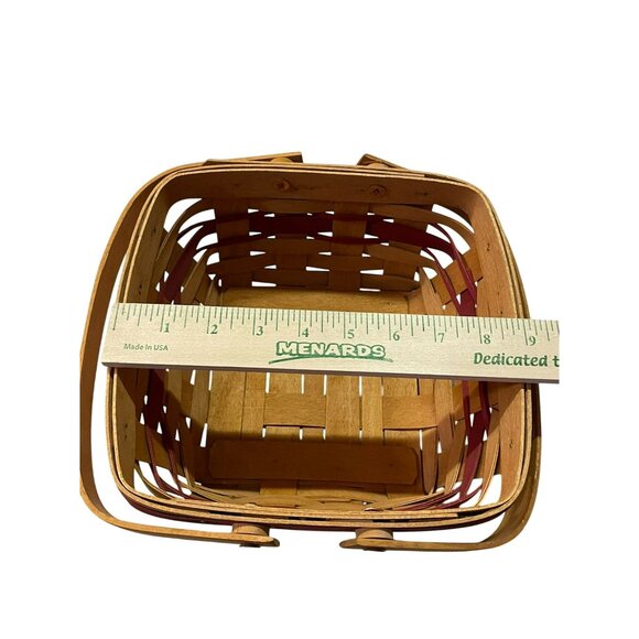 Vintage 1993 Christmas Collection Longaberger Bayberry Basket Plaid Fabric Plast - Picture 14 of 16